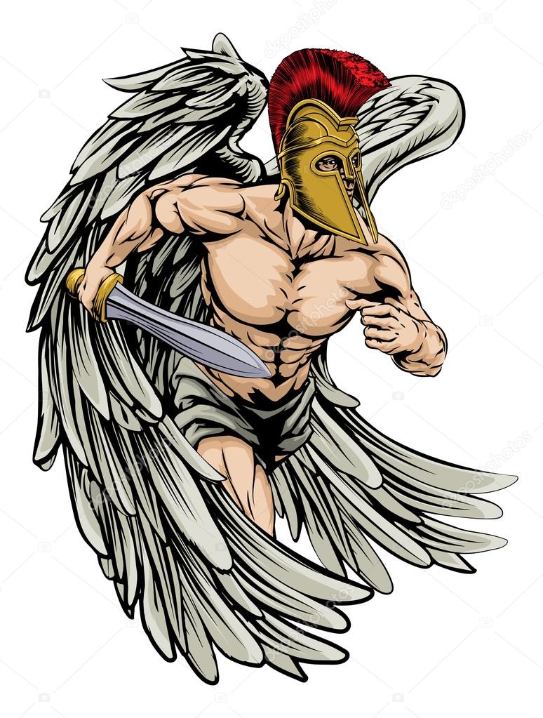 male angel warrior drawing