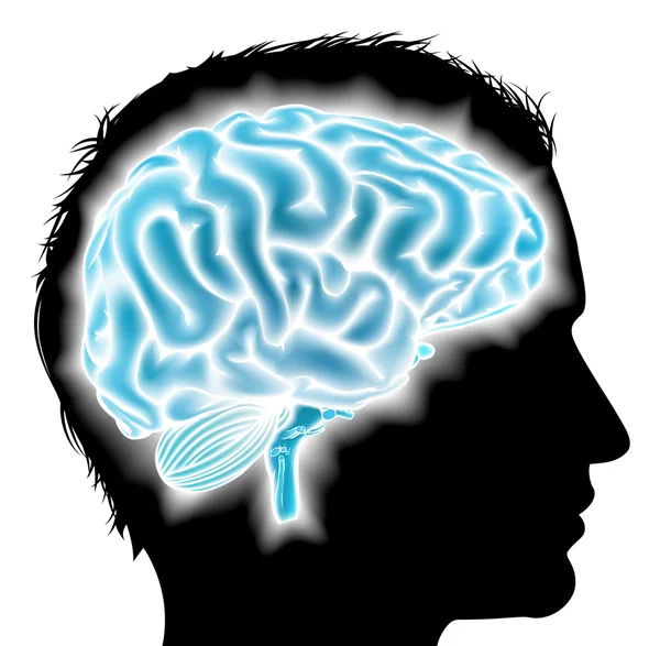 Hombre brillante concepto del cerebro — Vector de stock