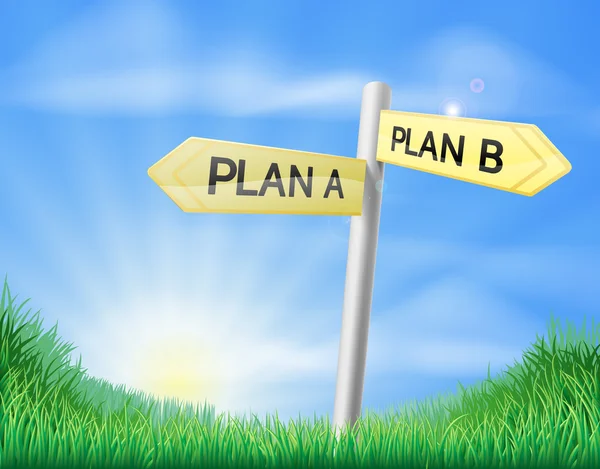 Plan A plan B firmar en el campo — Archivo Imágenes Vectoriales