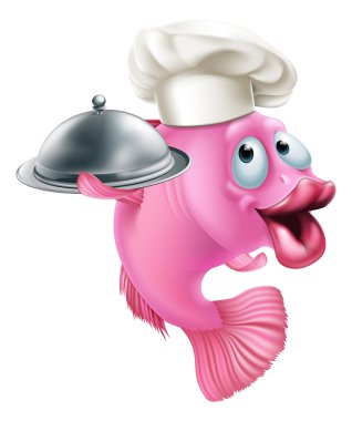 Çizgi film Şef balık maskot