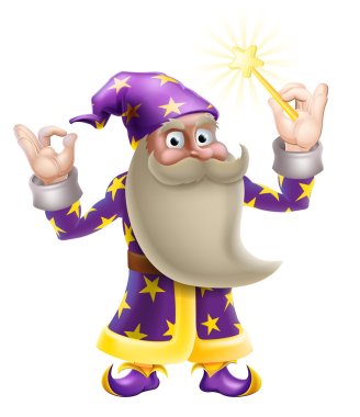 Wizard doing perfect gesture clipart