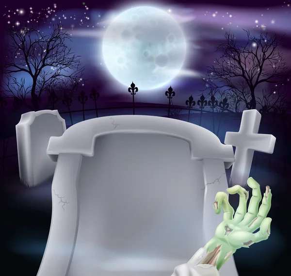 Grave Halloween background — Stock Vector