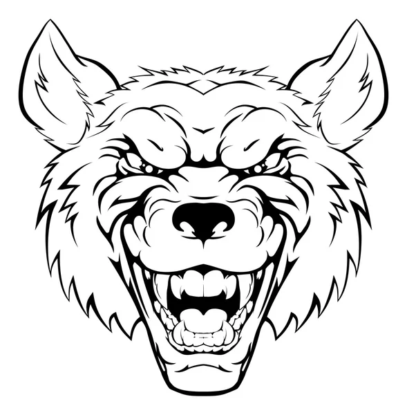 Wolf mascot head — Stock Vector