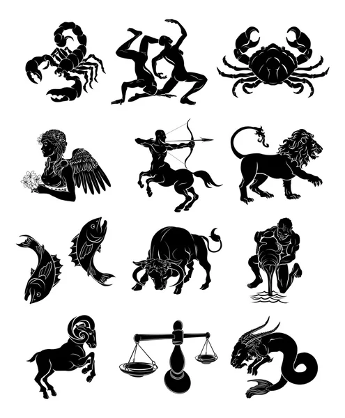 Horóscopo del zodíaco signos astrológicos — Vector de stock