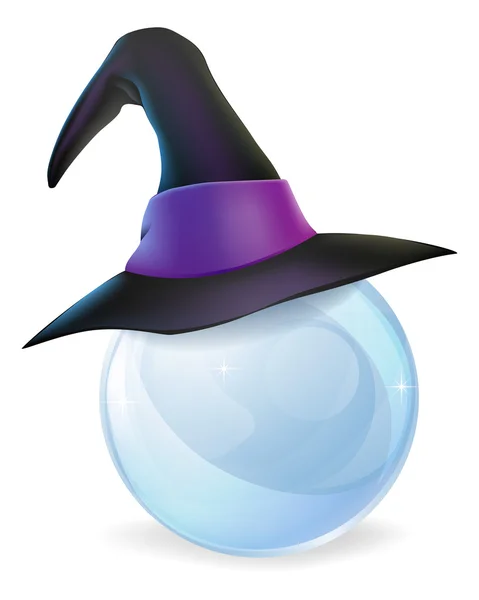 Crystal Ball and Witches Hat — Stock Vector