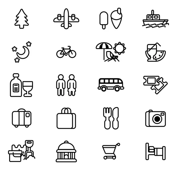 Iconos de Turismo y Viajes — Vector de stock