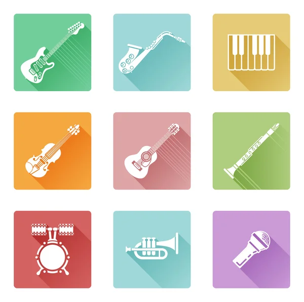 Conjunto de icono de música — Vector de stock