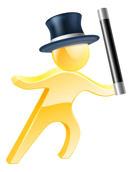 Wand and top hat magician — Stock Vector