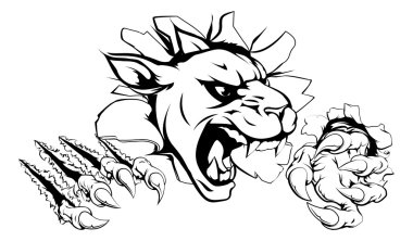 Panther claw breakthrough clipart