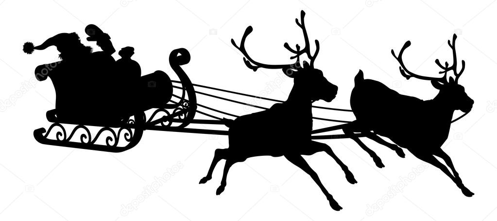 Santa sleigh silhouette