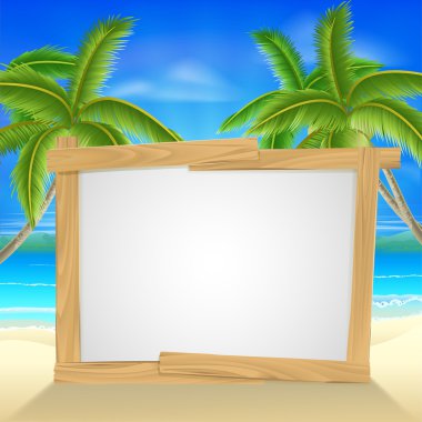 Beach holiday palm tree sign
