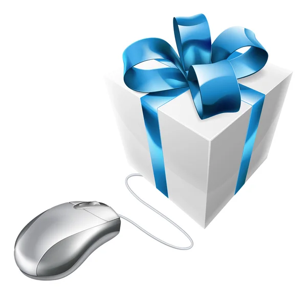Online present gift mouse concept — Διανυσματικό Αρχείο