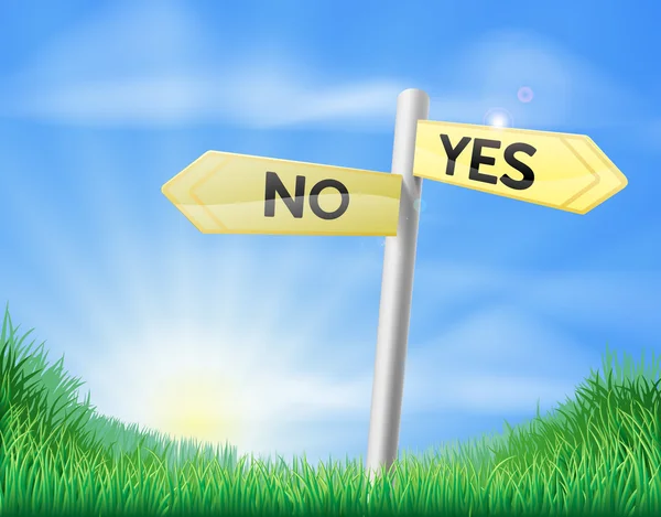 Yes or no sign in field — 스톡 벡터