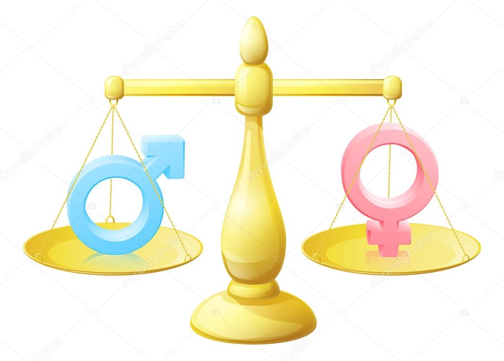 Man woman symbol scales