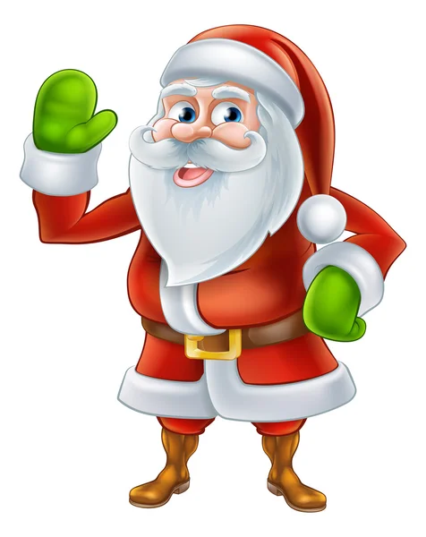 Cartoon Santa Waving — Stock Vector