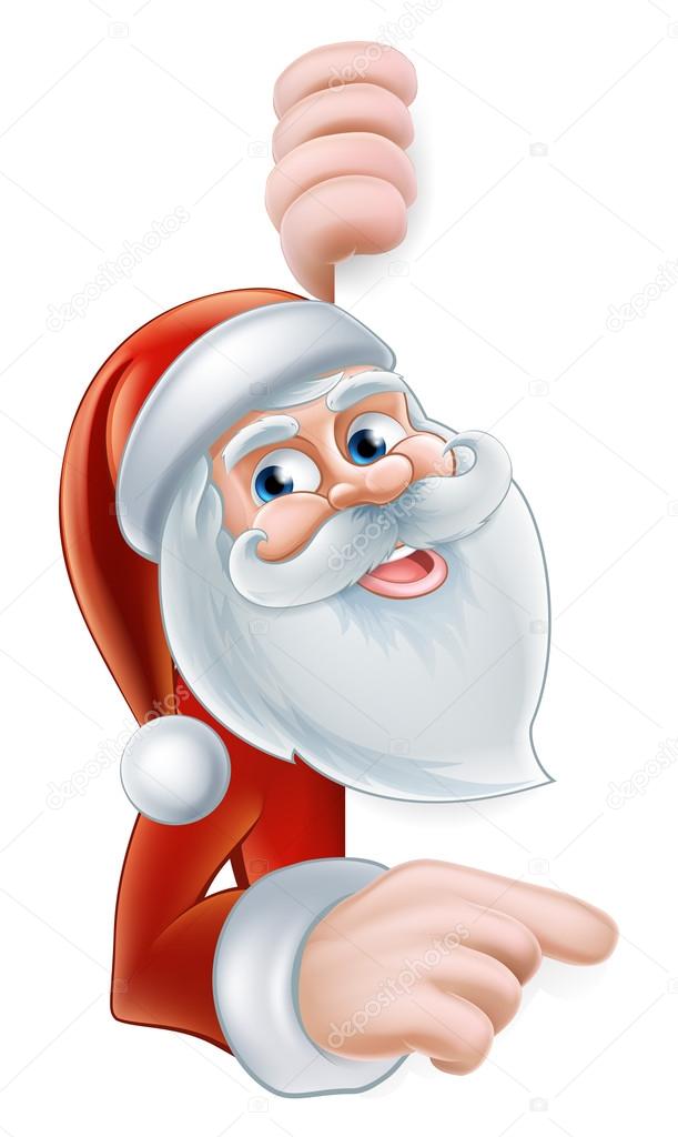 Cartoon Santa Pointing
