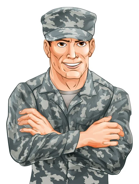 Handsome Soldier — Stock Vector