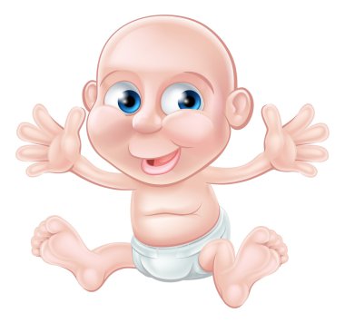 Mutlu karikatür bebek
