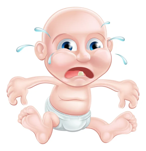 Diş çıkarma karikatür bebek — Stok Vektör