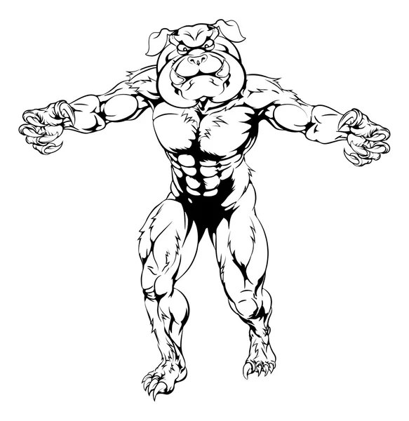 Bulldog carácter atacar — Archivo Imágenes Vectoriales