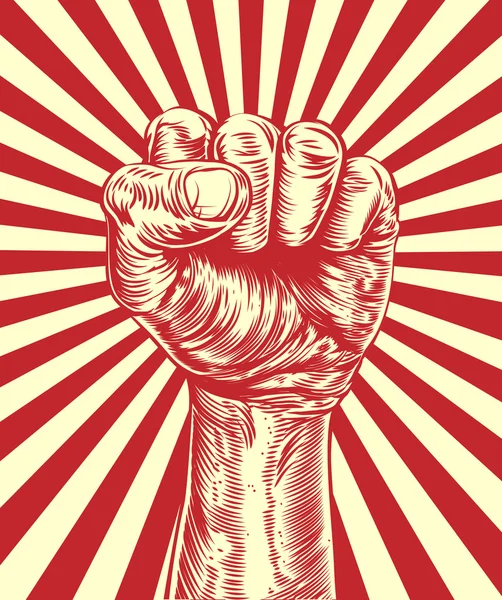 Revolution fist propaganda poster Stock Vector