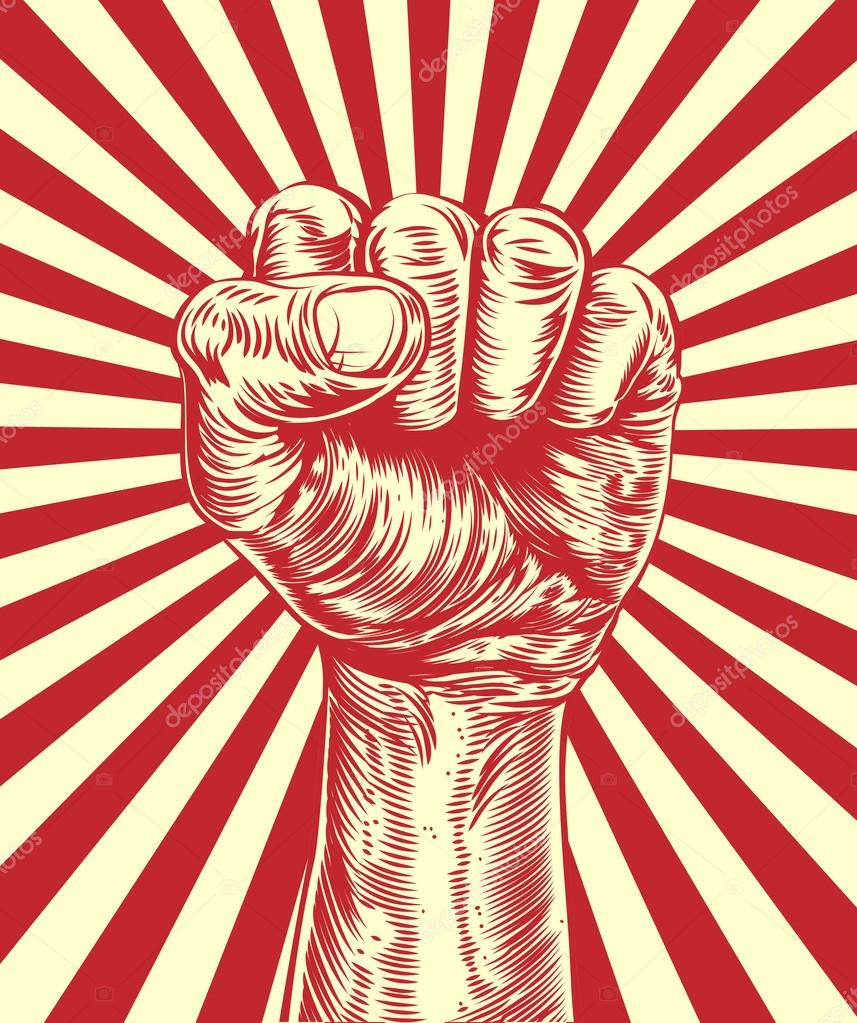 Affiche de propagande Revolution fist image vectorielle Affiche de propagande Revolution fist image vectorielle