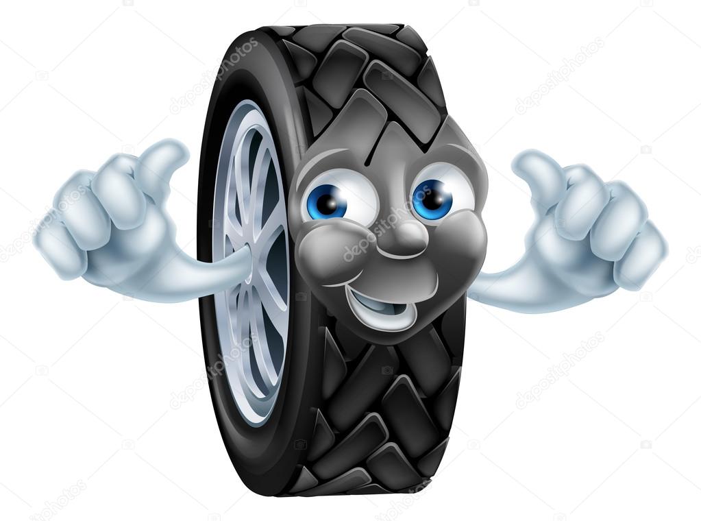 Cartoon tire mascot — Stock Vector © Krisdog 84351700