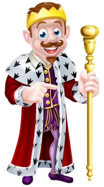 King cartoon character wearing a crown, holding a sceptre and giving a thumbs up
