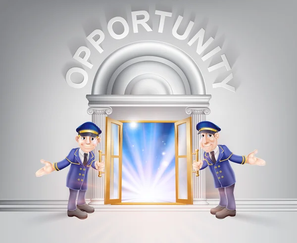 Door to Opportunity and Doormen — Stock Vector