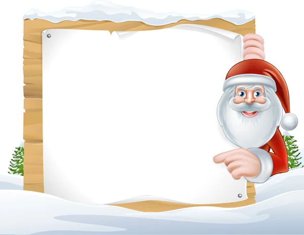 Navidad de dibujos animados Santa Claus signo — Vector de stock