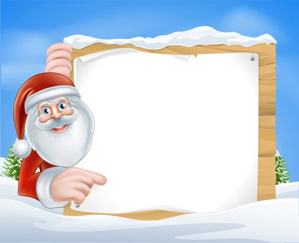 Navidad caricatura Santa signo — Vector de stock