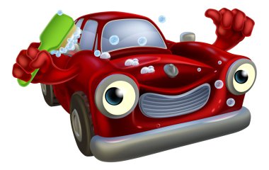 Car wash mascot clipart