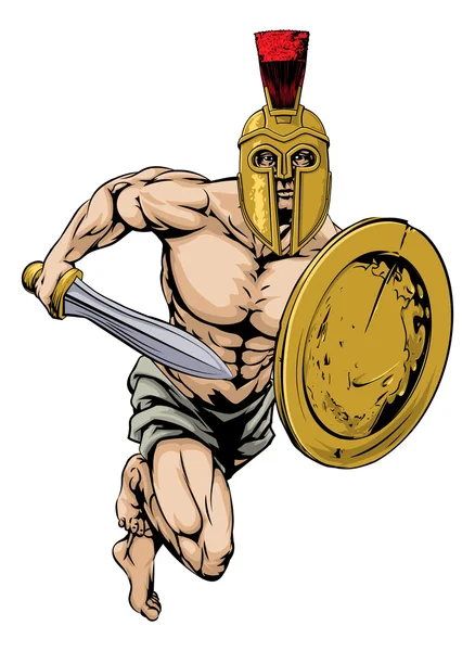 Spartalı karakter — Stok Vektör