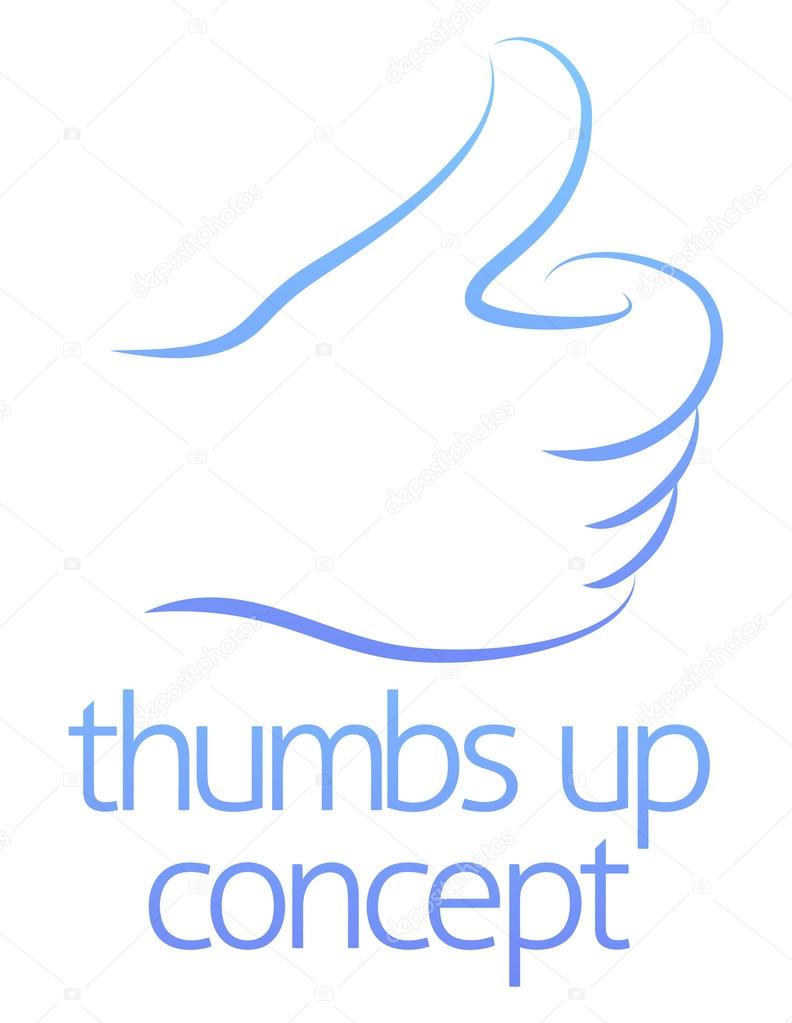 An abstract illustration of a hand giving a thumbs up concept design