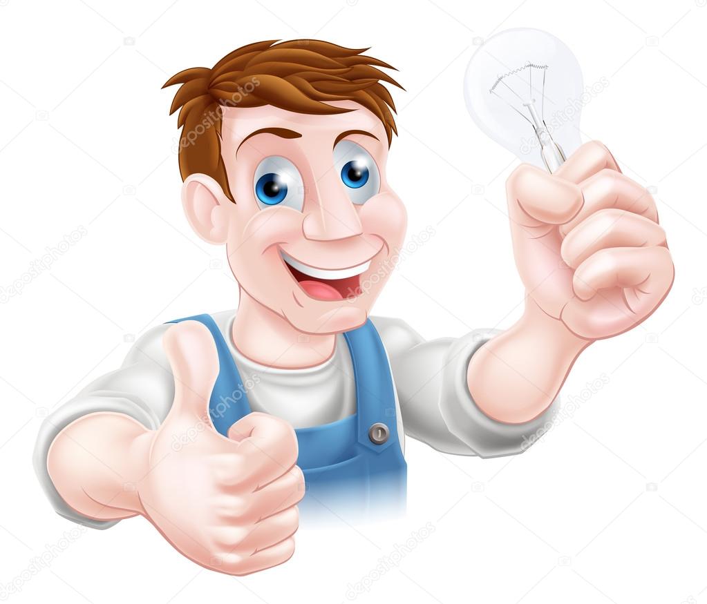 Cartoon electrician