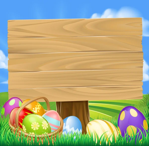 Easter Egg Hunt Cartoon — Stock Vector