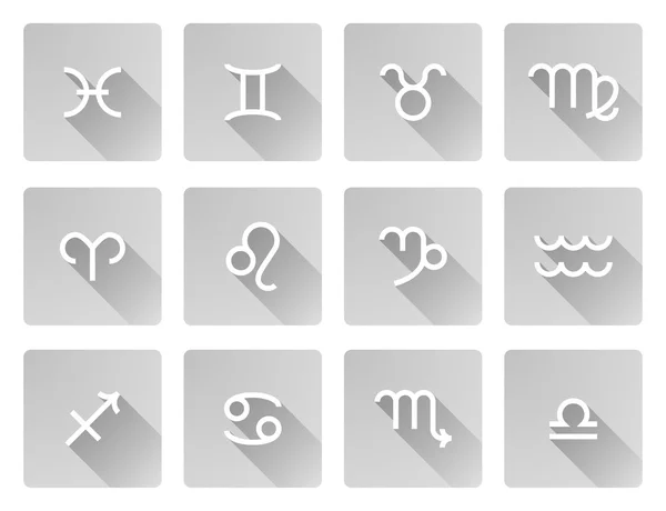 Iconos de signo del horóscopo del zodíaco — Vector de stock