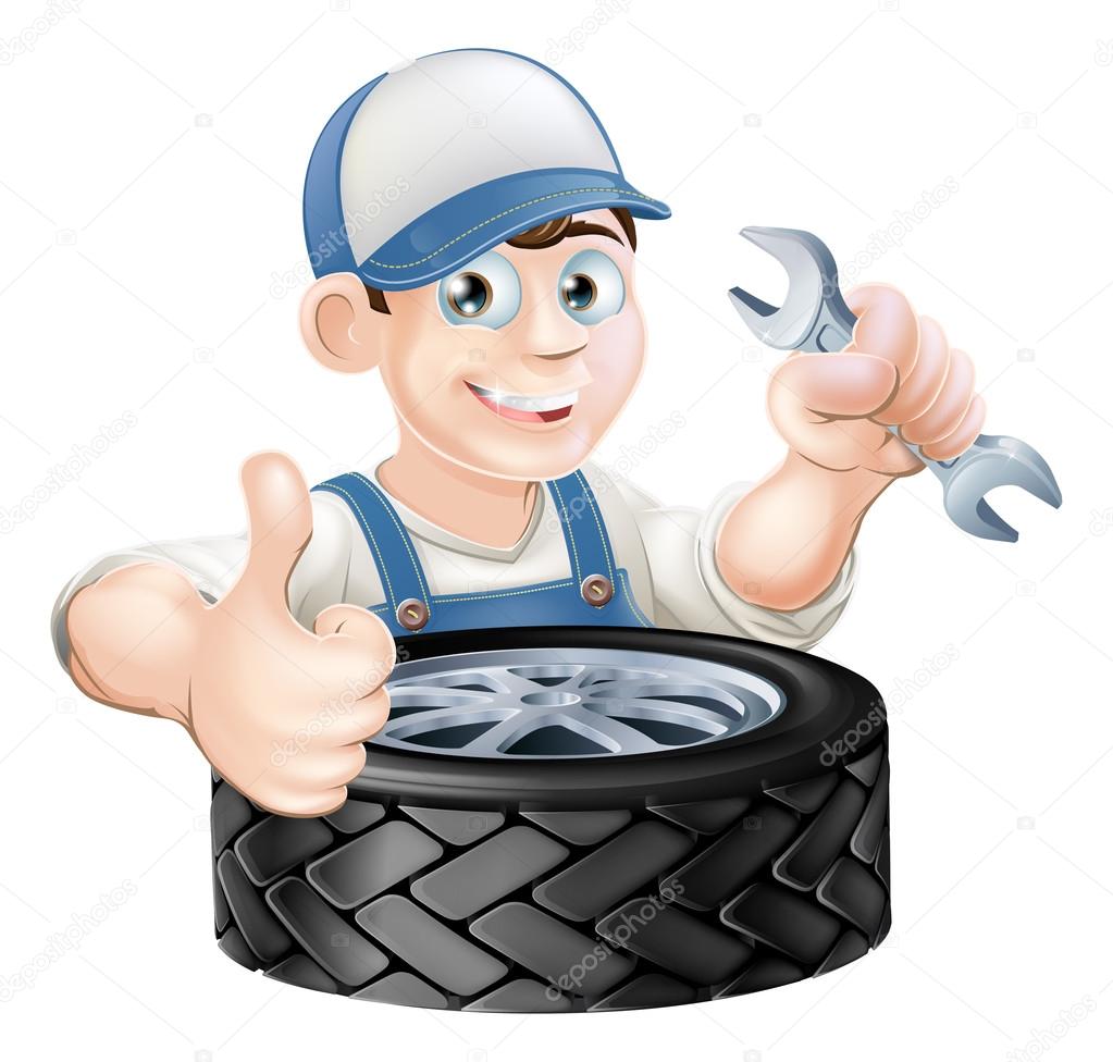 Auto mechanic giving thumbs up