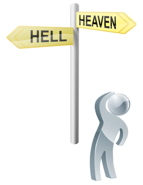 Heaven or hell choice — Stock Vector