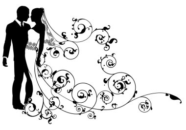 Gelin ve damat soyut
