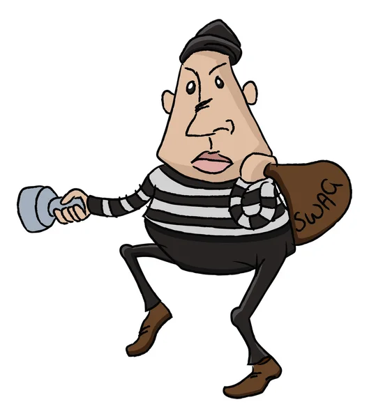 Thief or burglar cartoon — Stock Vector