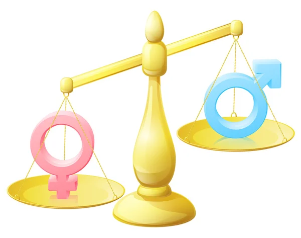 Gender equality scales concept — Stock Vector