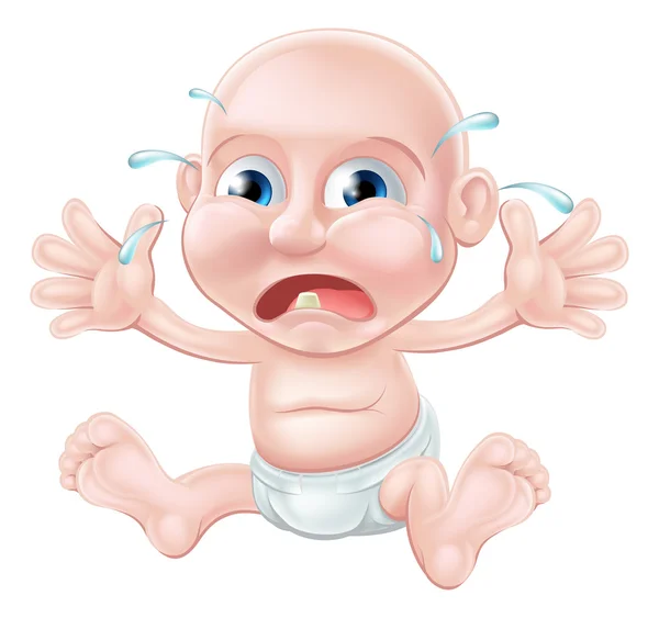 Crying cartoon baby — Stock Vector