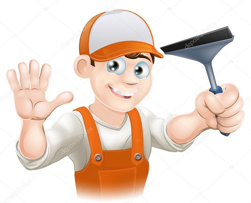 A waving Window Cleaner with a Squeegee window cleaning tool