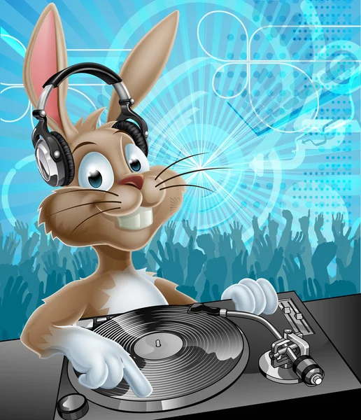 Easter Bunny Party DJ — Stock Vector