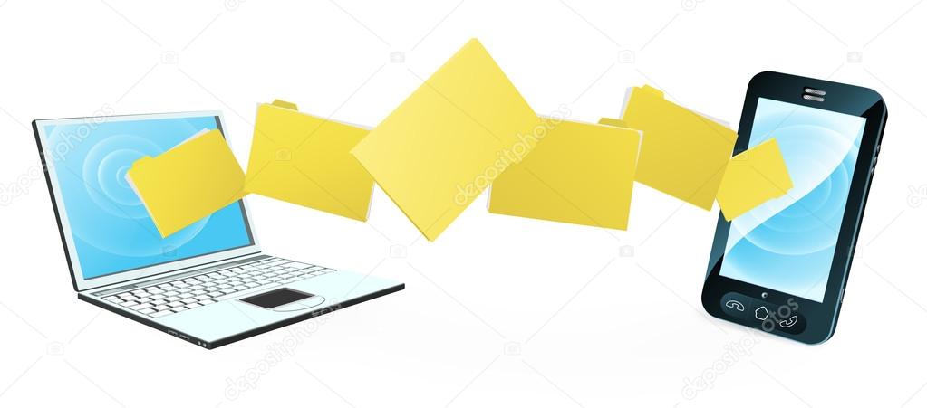 Laptop phone file transfer