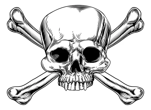 骷髅和交叉的骨头 — 图库矢量图片