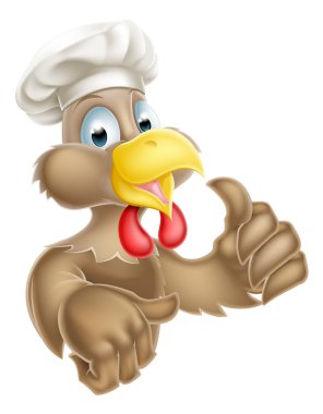 Çizgi film Chef şapka tavuk