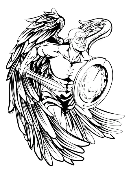 Warrior Angel illustratie — Stockvector