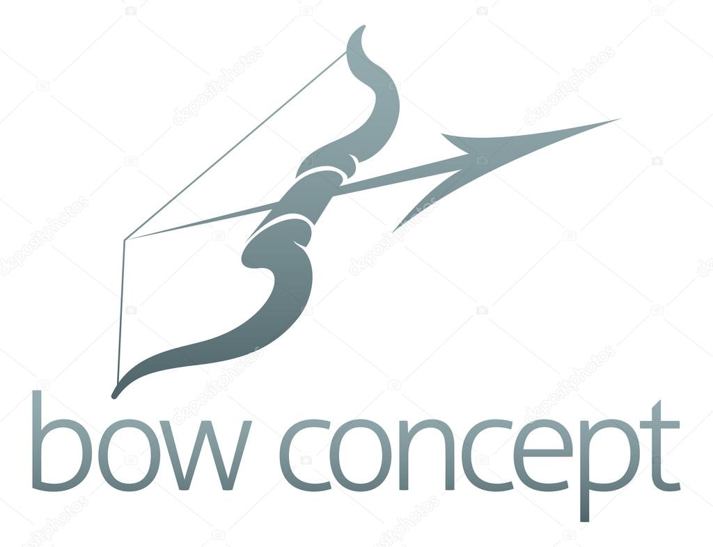 An abstract illustration of a bow and arrow concept design